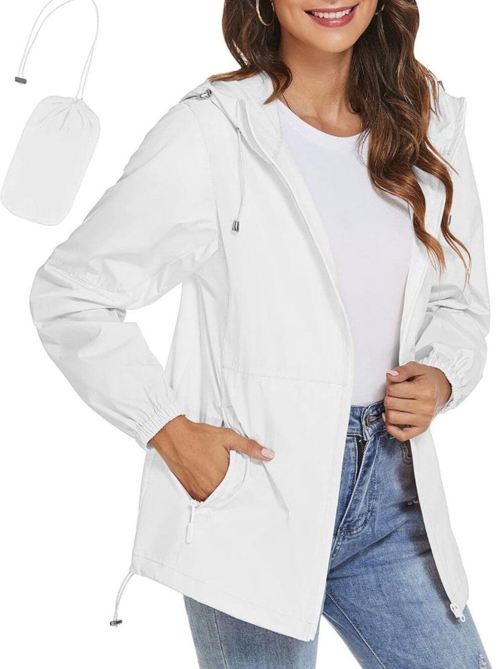 Lightweight Waterproof Windbreaker Rain Jacket for Women - Portable & Stylish